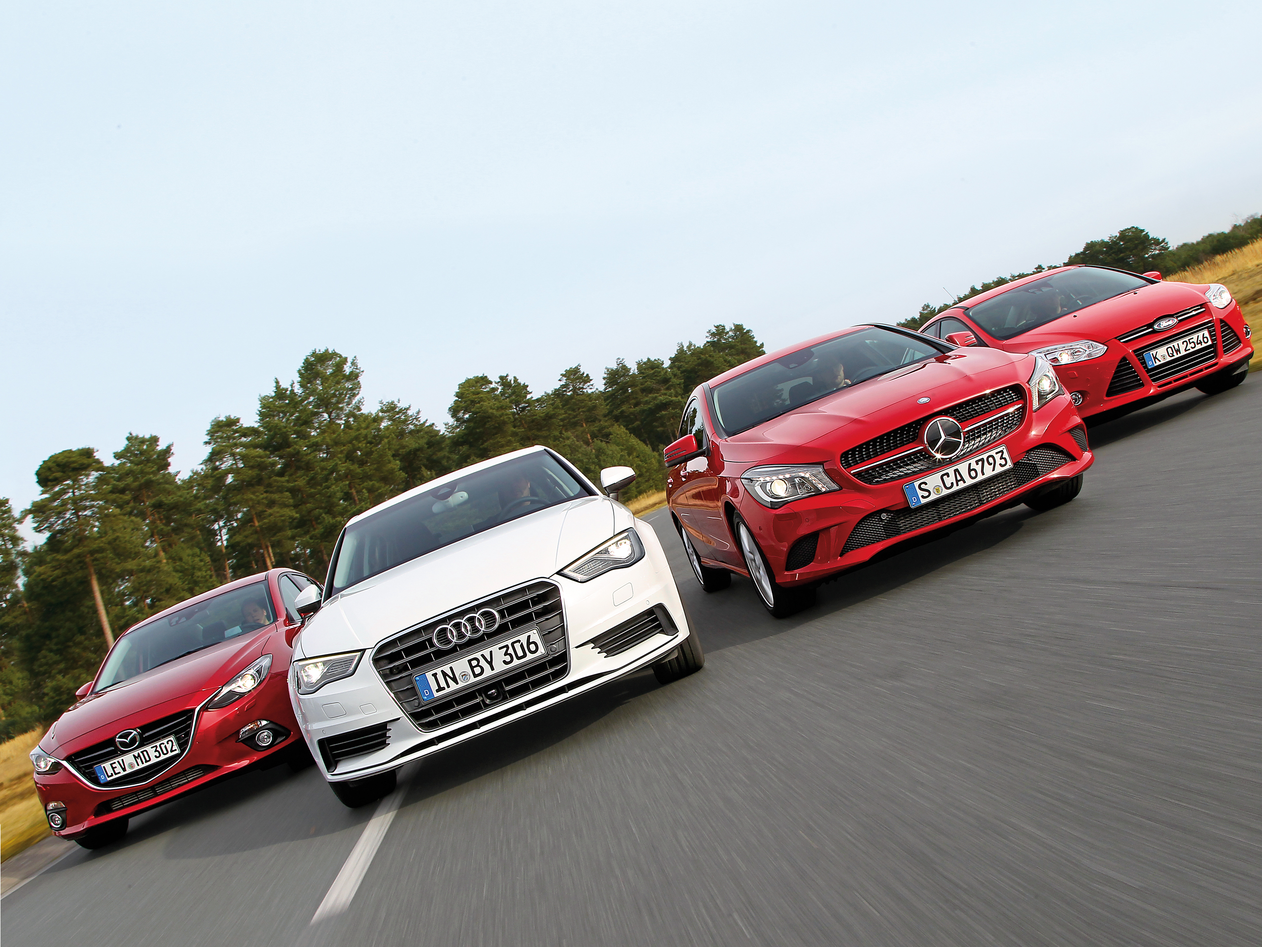 Audi A3 gegen Ford Focus und Mazda 3 im Test