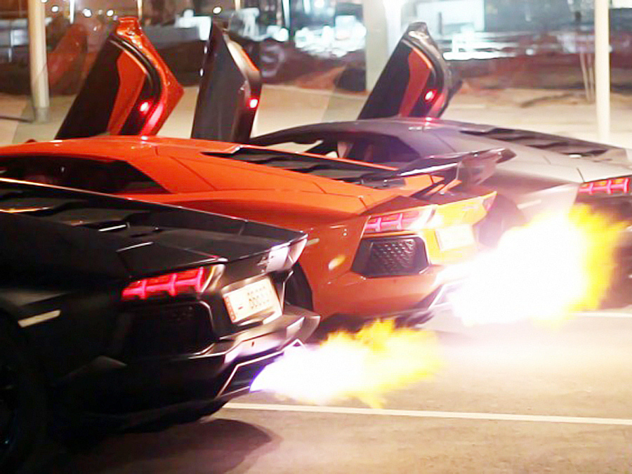 Burning Lamborghini