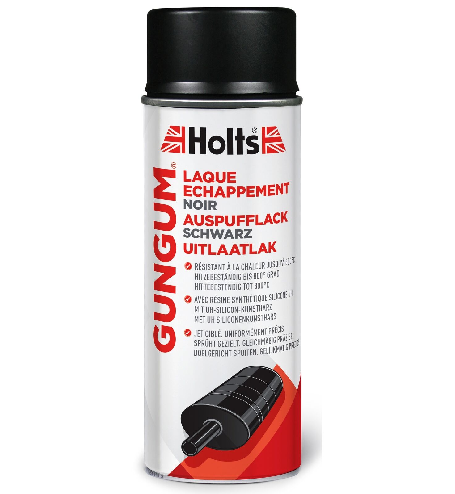 2x Holts Gun Gum Auspufflack - 400 ml - 800°C - Schwarz