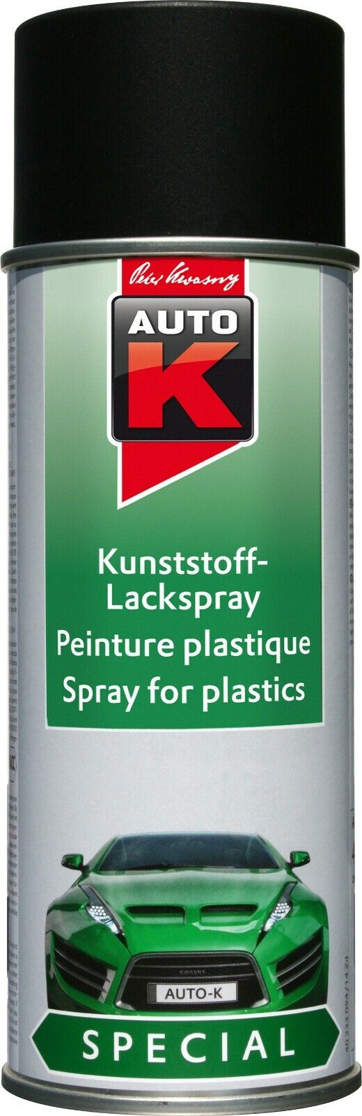 AutoK Kunststoff-Lackspray Schwarz, 400 ml