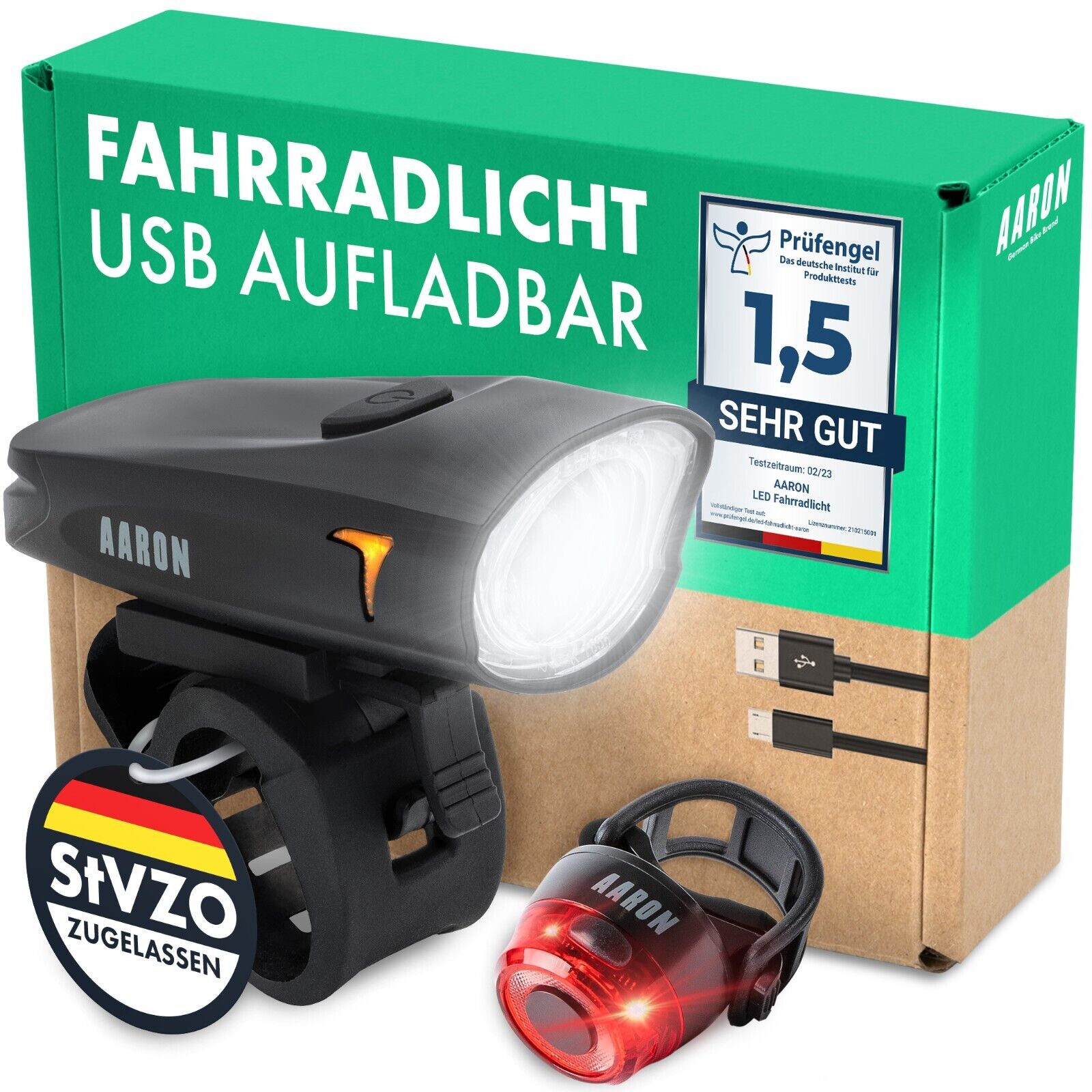 AARON Fahrradlampen-Set