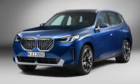 BMW X3 (2024); Mittelklasse-SUV; blaues Auto; Außenansicht; Frontansicht