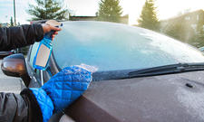 Eiskratzer mit Handschuh Auto Scheibenkratzer Eisschaber mit warmen Fell  blau