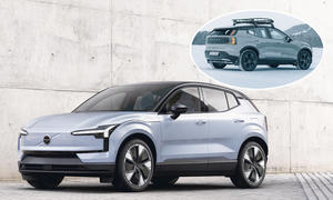 Volvo EX30 und EX30 Cross Country (2024) in einer Bildcollage.