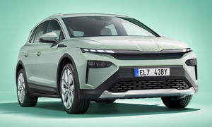 Skoda Elroq; statisch von vorne rechts