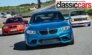 BMW M2, 1er M und 2002 Turbo fahrend von vorne