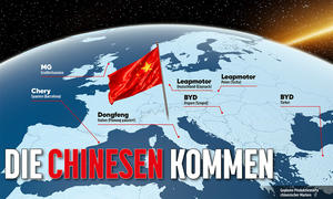 Karte von Europa mit chinesischer Flagge