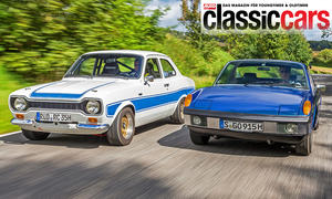 Ford Escort RS 2000 und Porsche 914/6 fahrend von vorne