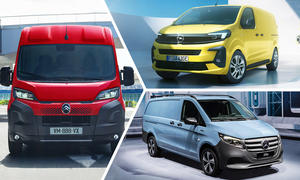 Collage mit drei günstigen Transportern: Citroen Jumper, Mercedes Vito und Opel Vivaro