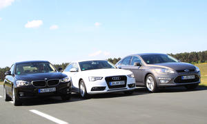 Mittelklasse-Vergleichstest 2013: BMW 3er GT, Audi A5 Sportback, Ford Mondeo