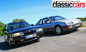 Sierra XR4i und R21 Turbo fahrend von vorne