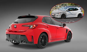 Toyota GR Corolla Facelift (2024) samt GRMN-Prototyp auf der Nürburgring-Nordschleife.