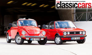 VW Käfer Cabrio 1303/VW Golf 1 Cabrio Frontansicht stehend