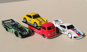 Porsche-Set von Hot Wheels; Modellauto; Spielzeugauto; Gruppenbild