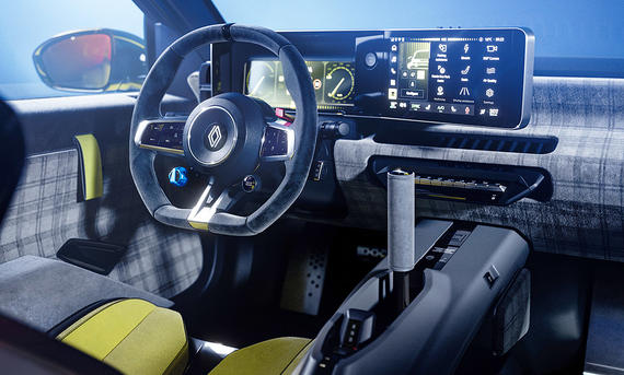 Das Cockpit des Renault 5 Turbo 3E (2027).