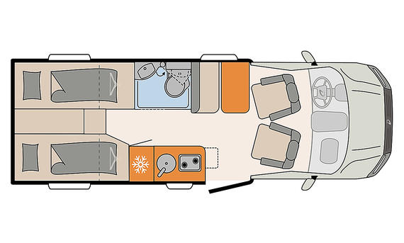 Dethleffs Globebus Performance 4x4 (2024); Grundriss