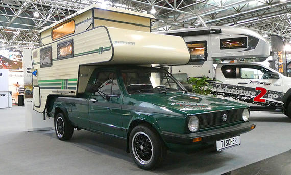 Trends auf dem Caravan Salon 2024; VW Caddy I mit Tischer-Wohnkabine