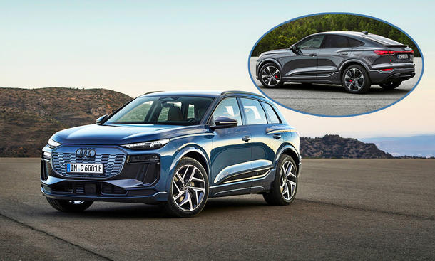 Audi Q6 (Sportback) e-tron (2024); Frontansicht; Collage