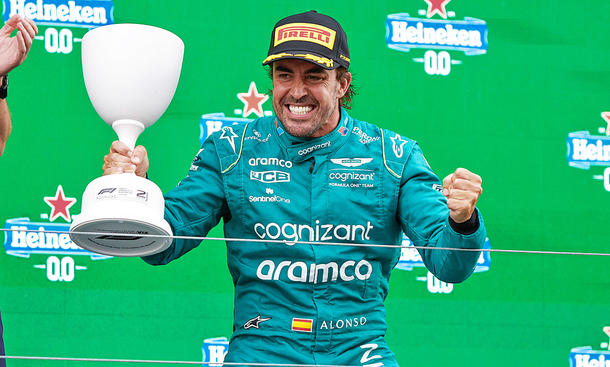 Fernando Alonso auf dem Formel-1-Podium