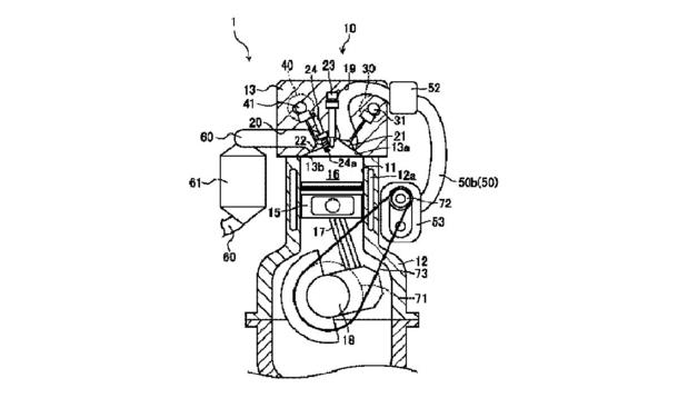 Mazda Zweitaktmotor mit Kompressor Patentzeichnung