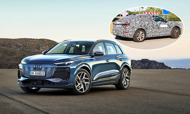 Audi Q6 e-tron (Sportback) (2024); statisch von vorne rechts beziehungsweise hinten links (Sportback)