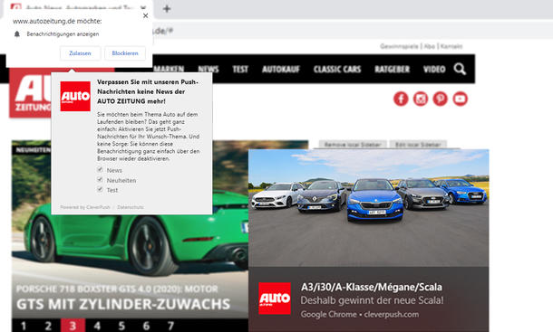 AUTO ZEITUNG Push-Nachrichten: An- und Abmelden
