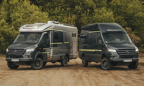 Hymer CrossOver-Modelle (2024); stehend, Ansicht vorne