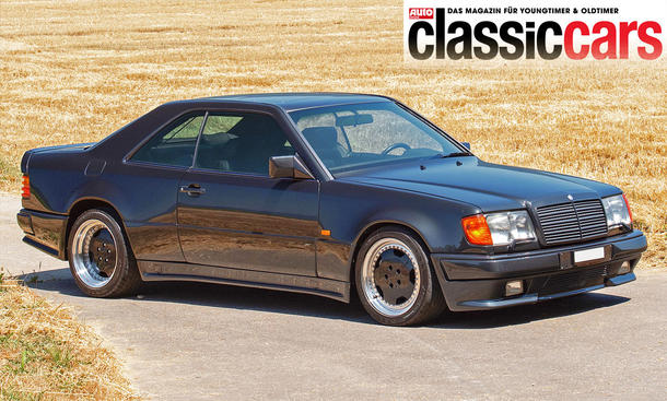 Das Mercedes 300 CE 6.0 AMG Hammer Coupé stehend von schräg vorne.