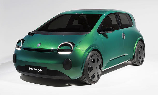 Renault Twingo E-Tech (2026); stehend, Ansicht schräg vorne