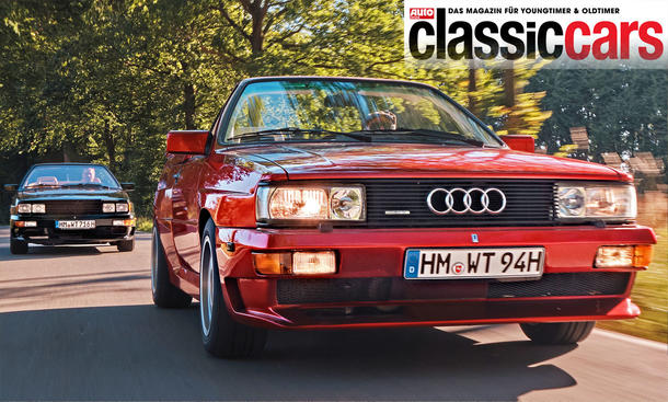 Der Treser Audi Quattro Roadster fahrend von schräg vorne