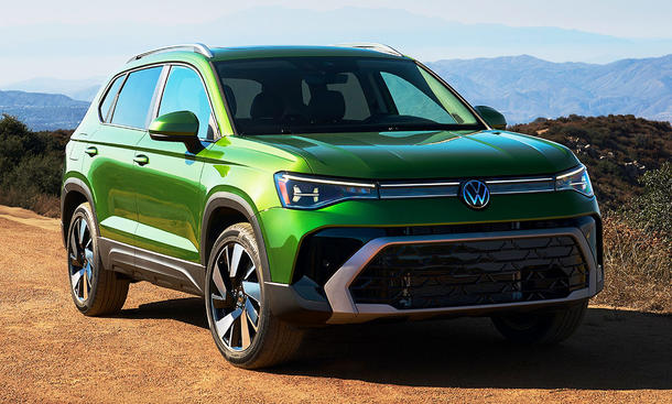 VW Taos Facelift (2024); stehend; SUV; Außenansicht; Frontansicht