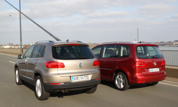 Vergleich VW Tiguan Touran SUV Van Geländewagen