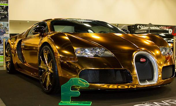 Flo Rida: Bugatti Veyron mit Folierung in Chrom-Gold fÃ¼r Rap-Star